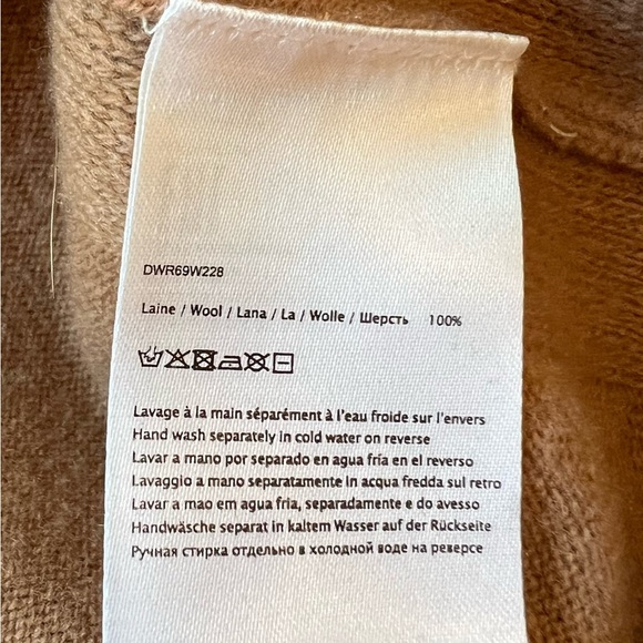 Gerard Darel Jason Sweater Dress Wool V-Neck Camel Brown Oversized Small - Picture 11 of 14